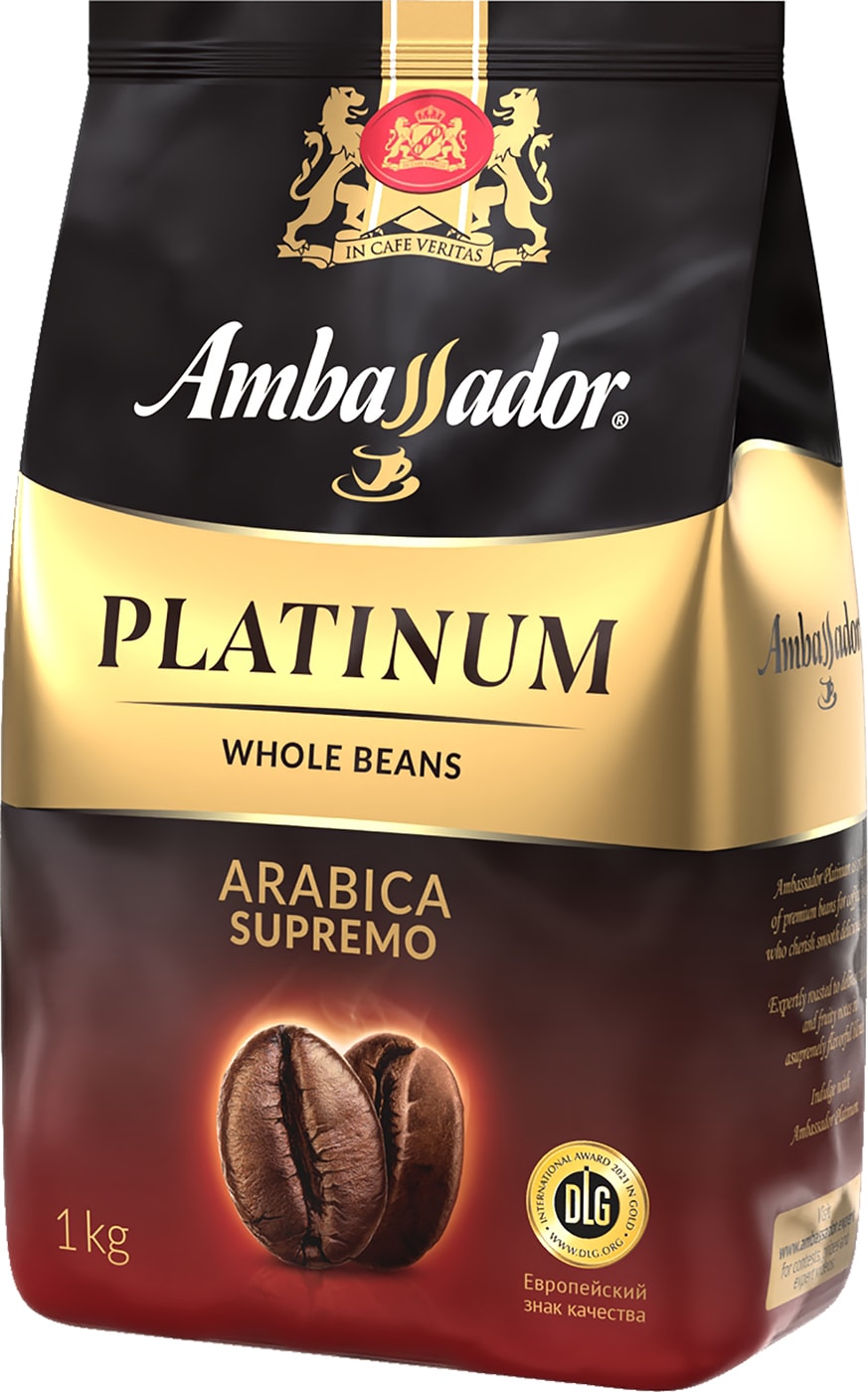 Изображение товара Кофе в зернах Ambassador Platinum 1 кг – премиум арабика для ценителей