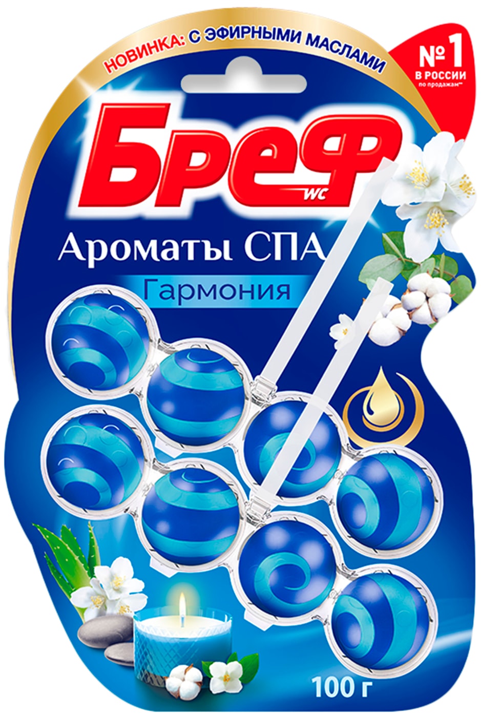 Изображение товара Туалетный блок Бреф Ароматы СПА Гармония 50г*2шт
