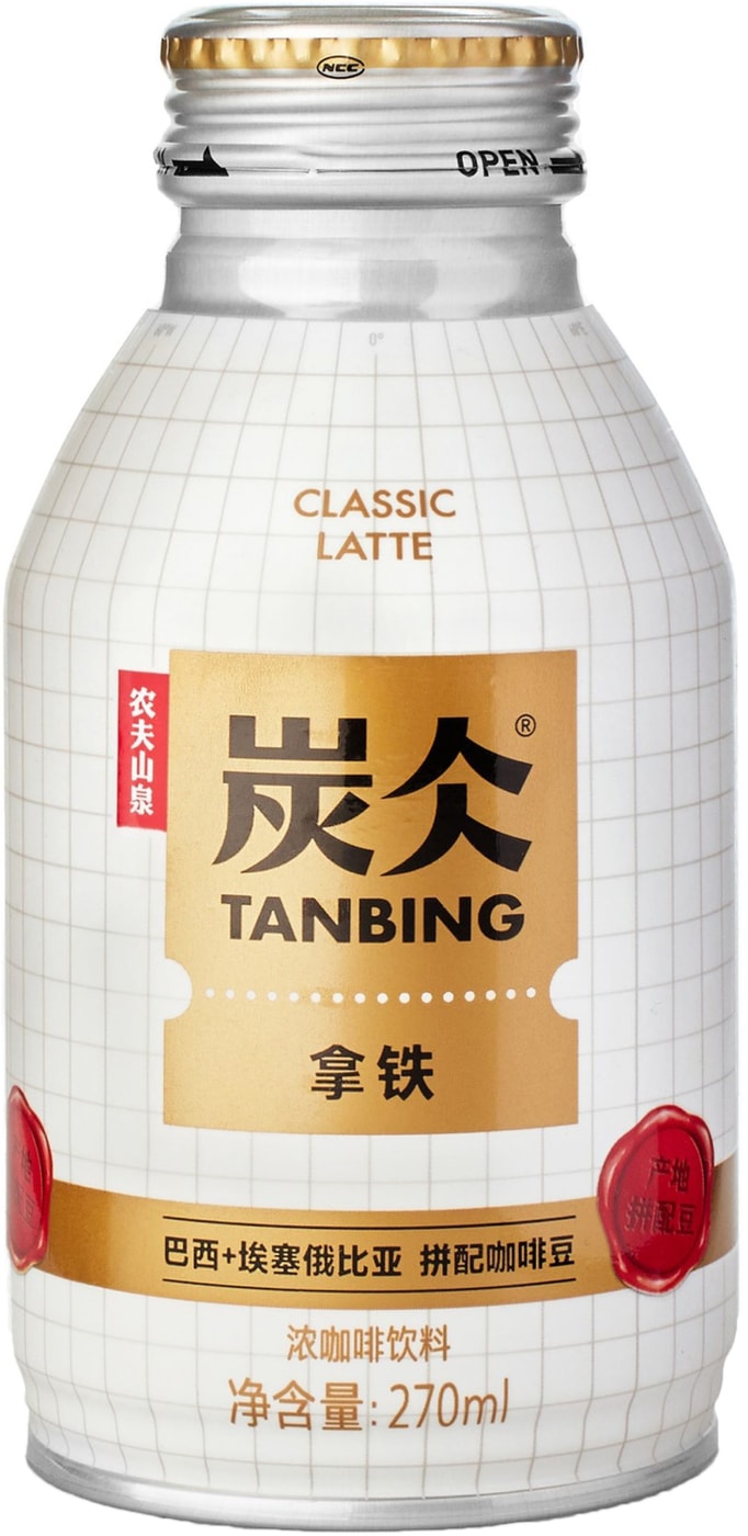 Изображение товара Кофейный напиток Tanbing Латте 270мл Обжаренные зерна Арабика, железная банка