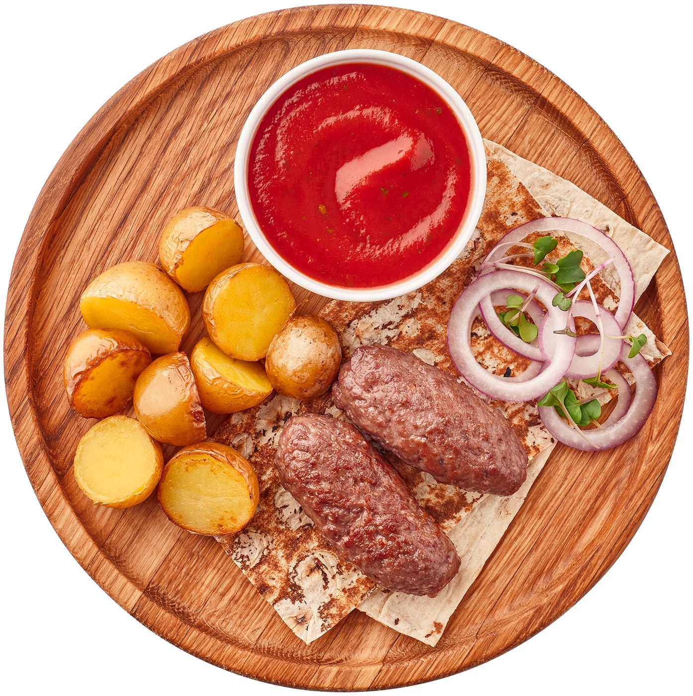 Изображение товара Кебабы мясные Перекресток Select с картофелем 250 г охлажденное готовое блюдо