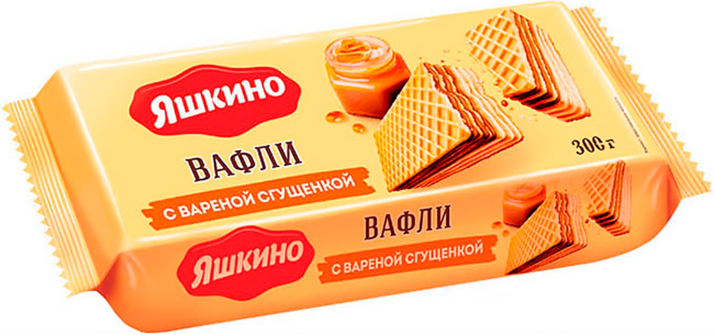Изображение товара Вафли Яшкино с вареной сгущенкой 300г