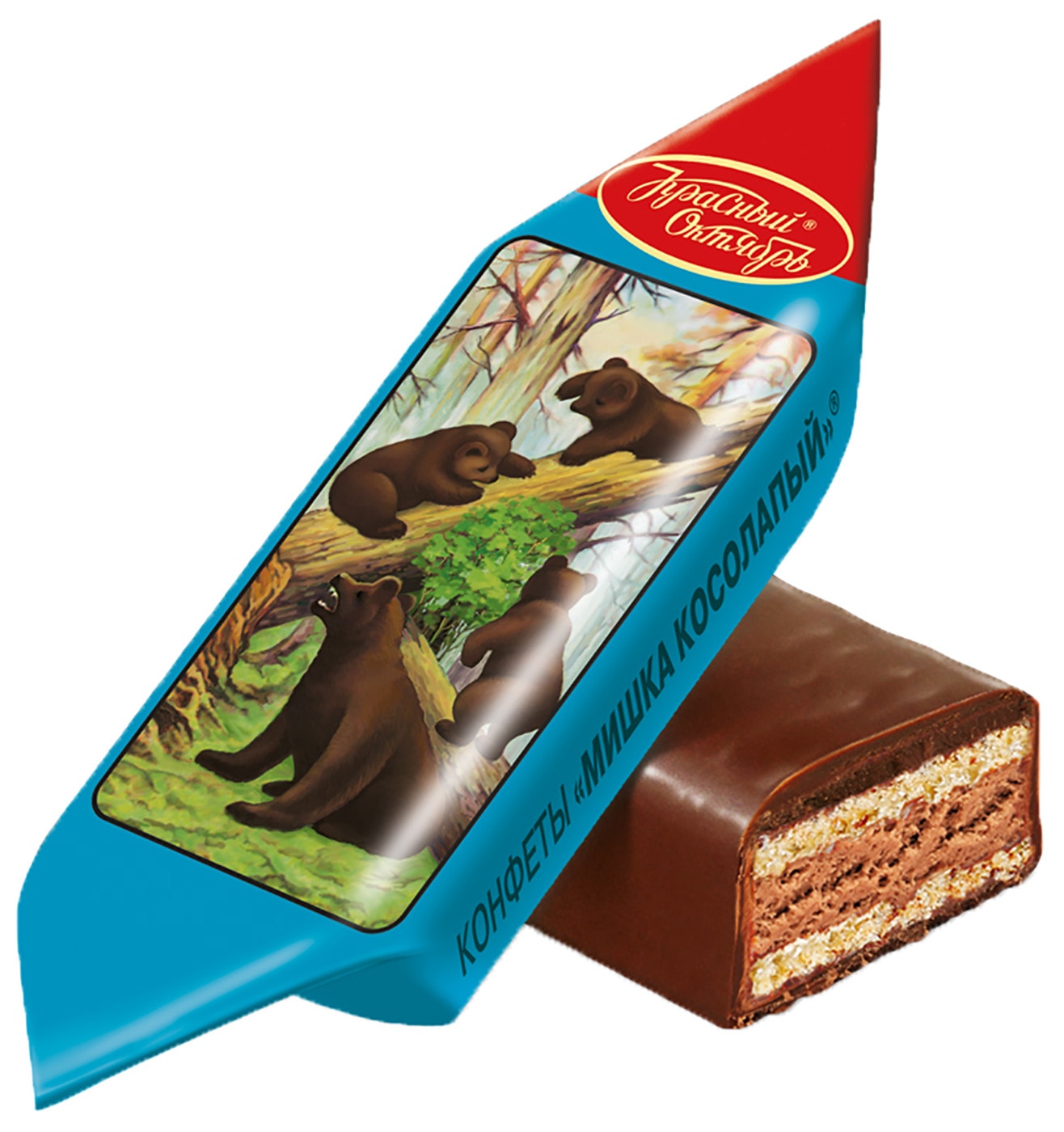 Изображение товара Конфеты Красный Октябрь Мишка косолапый Вафли, Пралине, шоколадная глазурь