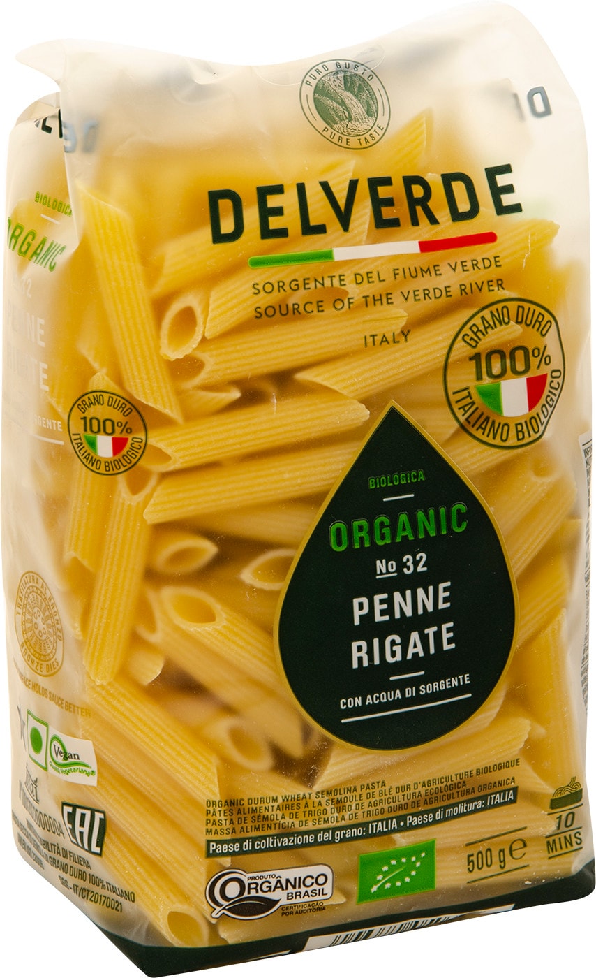Изображение товара Макароны Delverde Penne Rigate Biologica №32 500г