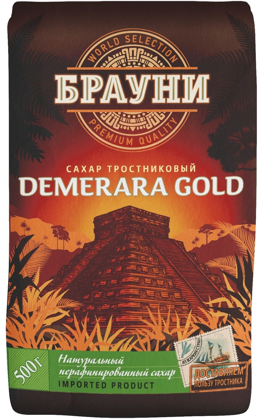 Изображение товара Тростниковый сахар Демерара Голд 500г натуральный и ароматный