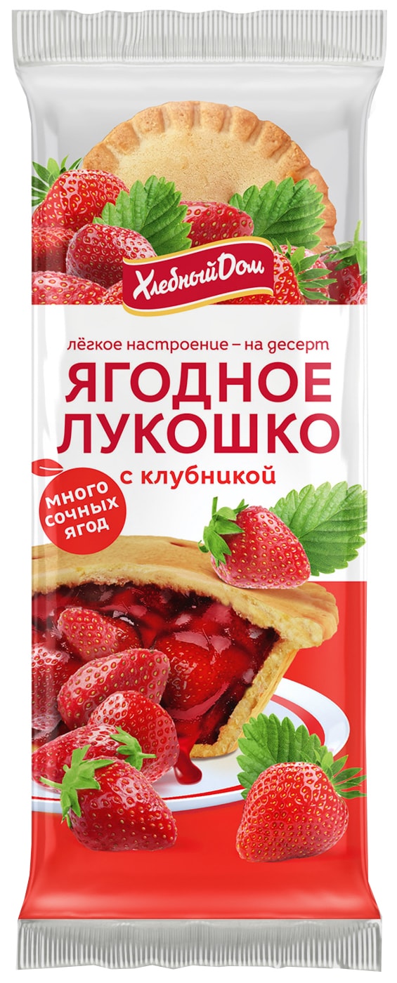Изображение товара Кекс Хлебный Дом Ягодное Лукошко с клубникой 2шт*70г