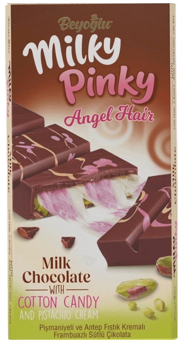 Изображение товара Шоколад Beyoglu Angel Hair Молочный с фисташковой начинкой и пишмание 170г