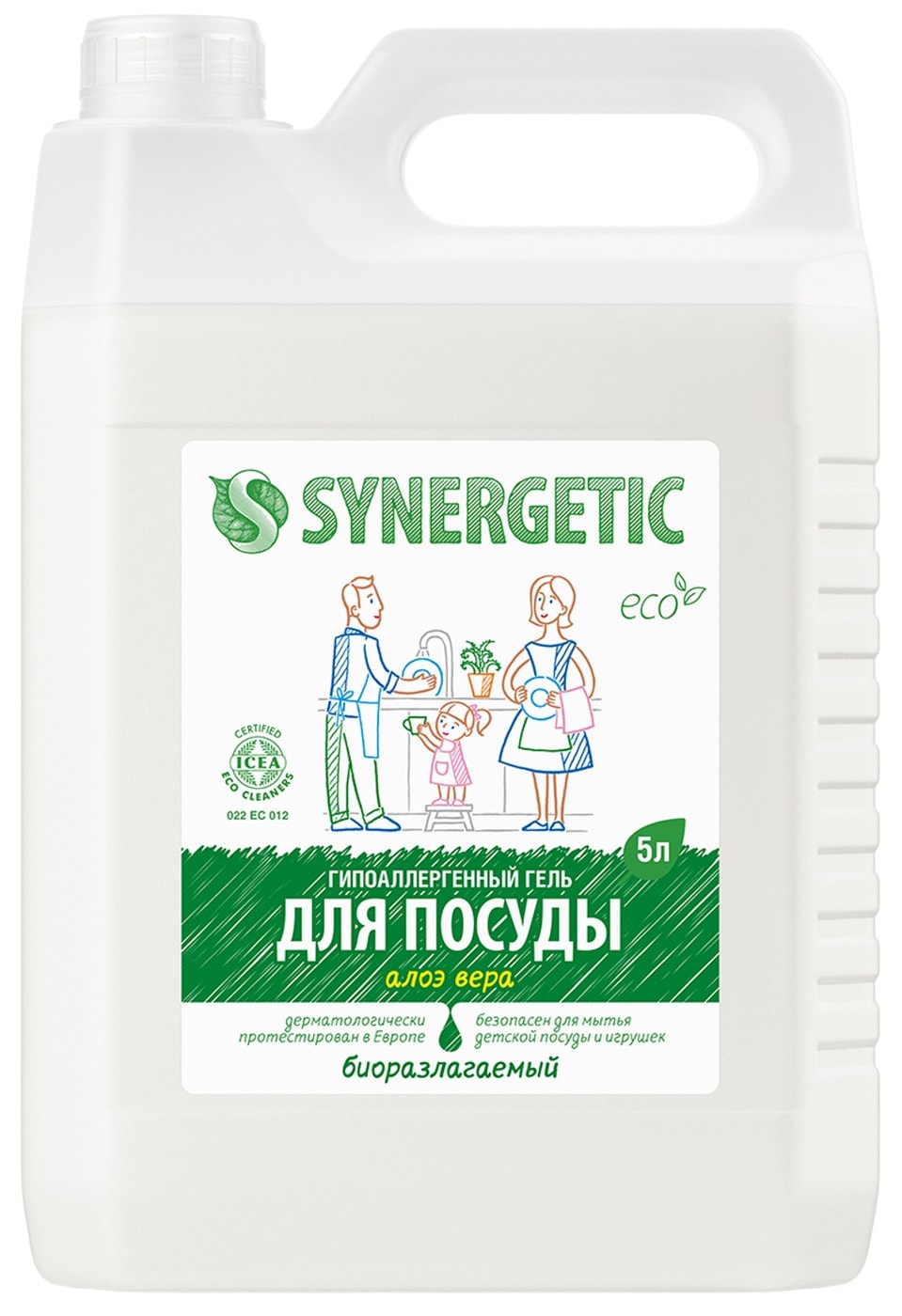 Изображение товара Средство для мытья посуды Synergetic Алоэ Вера 5л экологичный гипоаллергенный гель