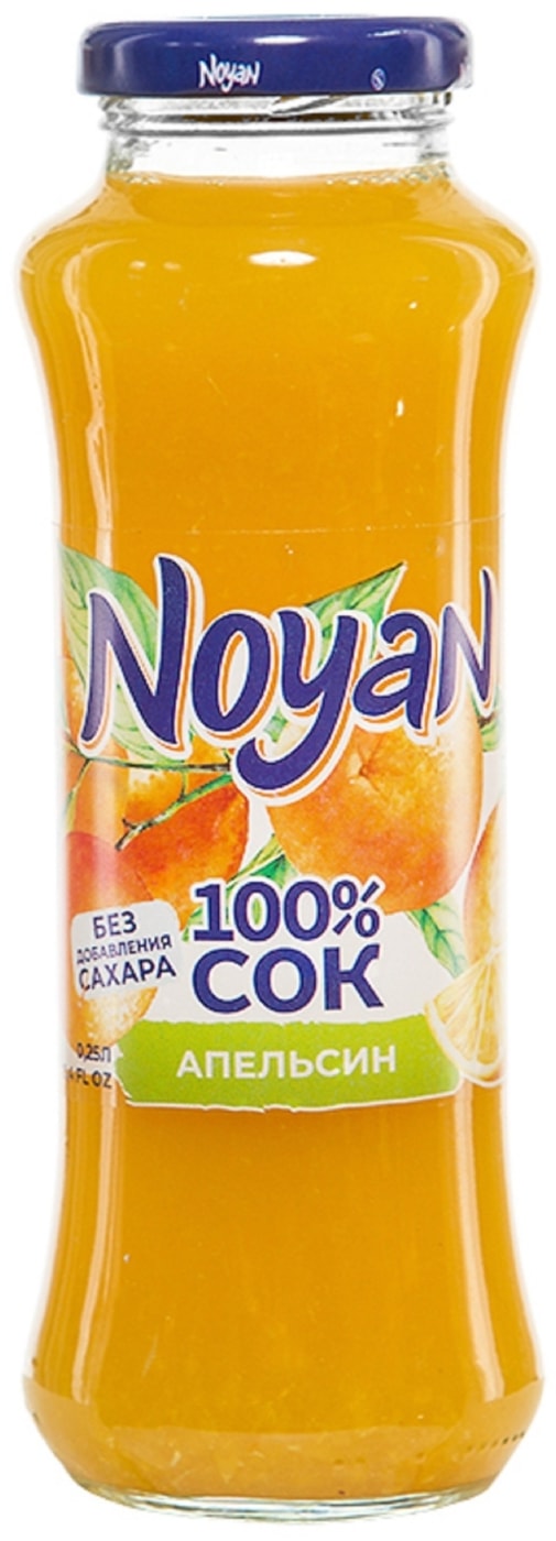 Изображение товара Натуральный апельсиновый сок Noyan 250 мл в стеклянной упаковке