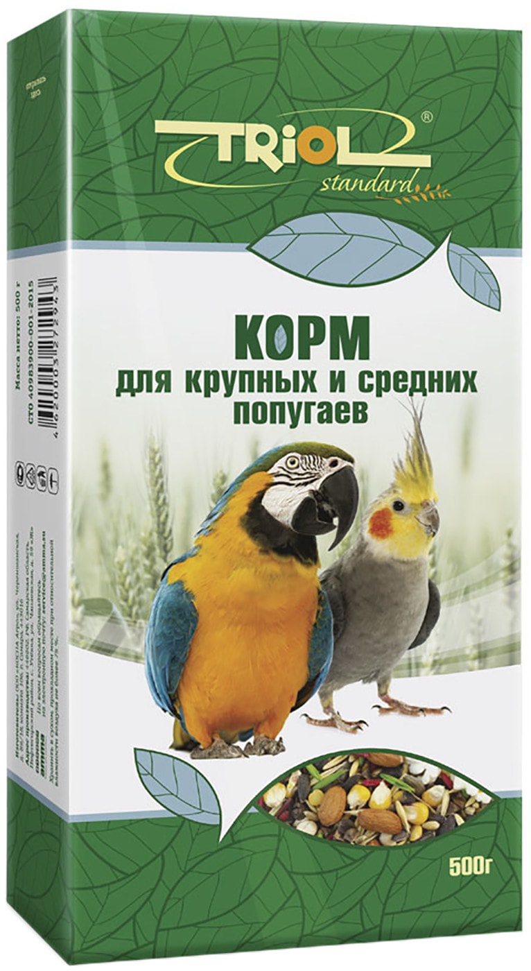 Изображение товара Корм для птиц Triol для крупных и средних попугаев 500г