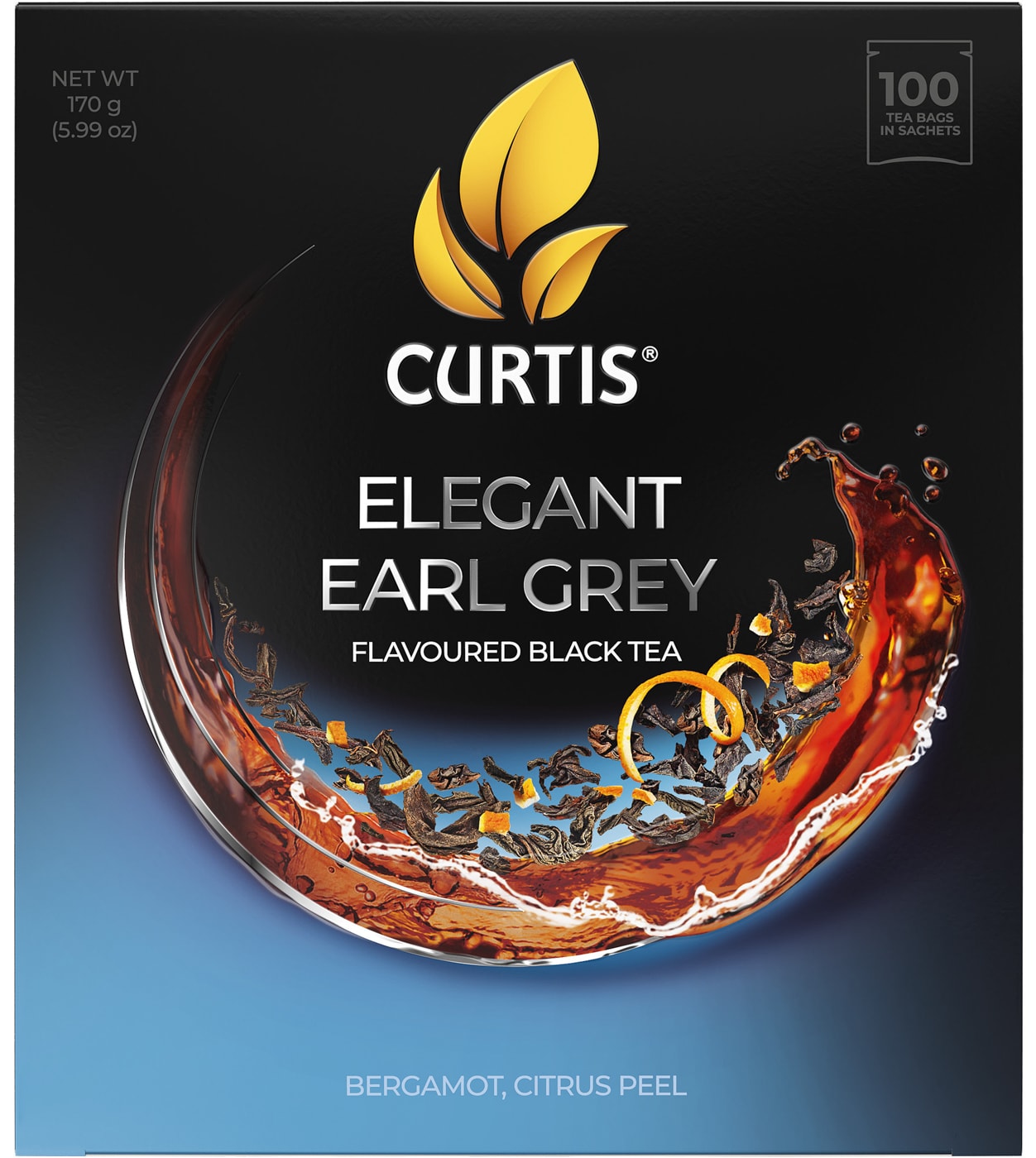Изображение товара Чай черный Curtis Elegant Earl Grey 100 пакетиков по 1.7 г