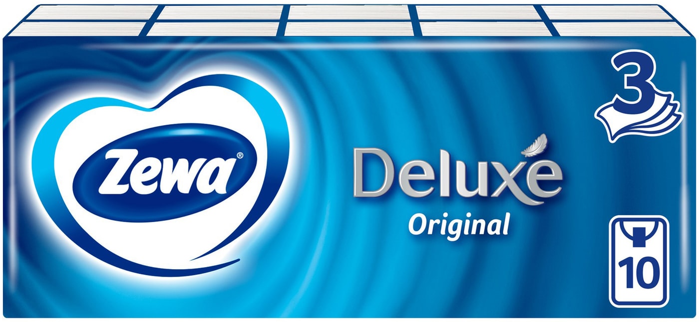 Изображение товара Zewa Deluxe носовые платочки 21x21 см, 10x10 шт