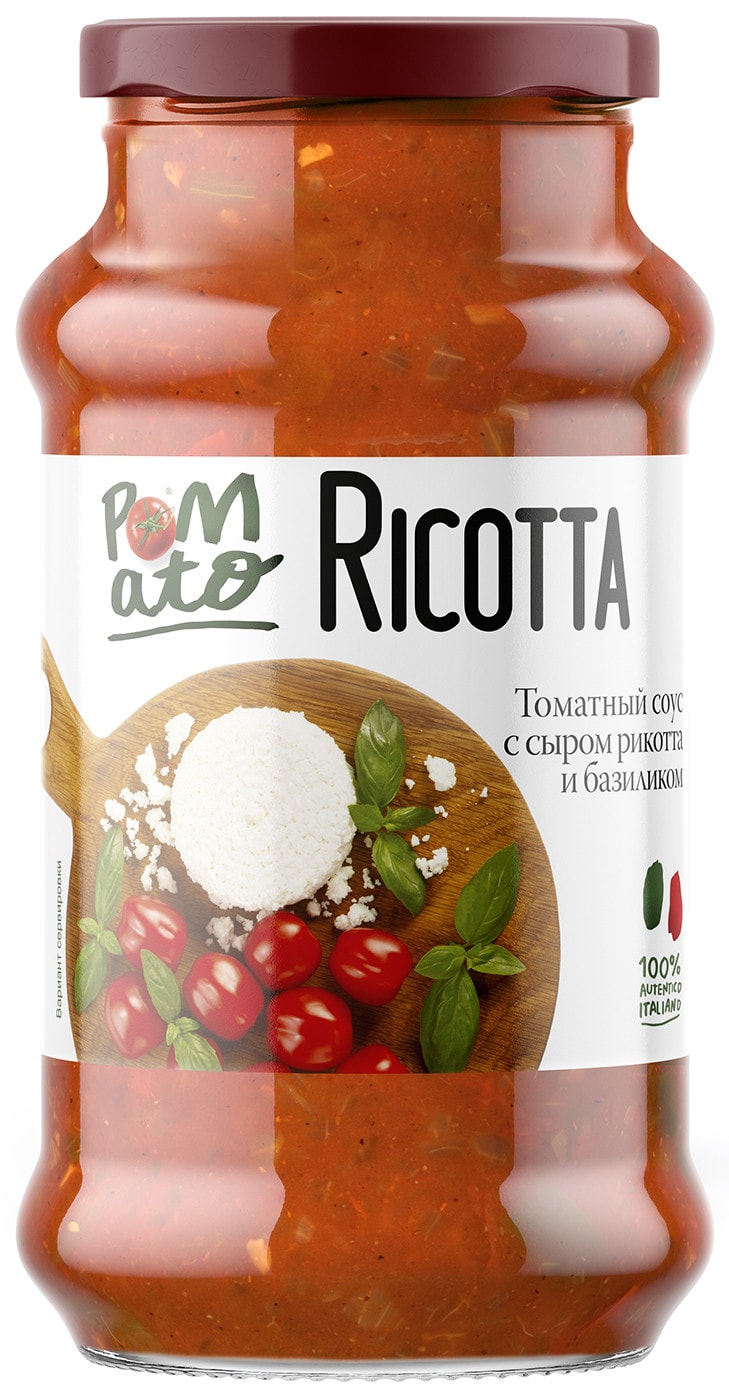 Изображение товара Pomato томатный соус с сыром рикотта и базиликом 350 г