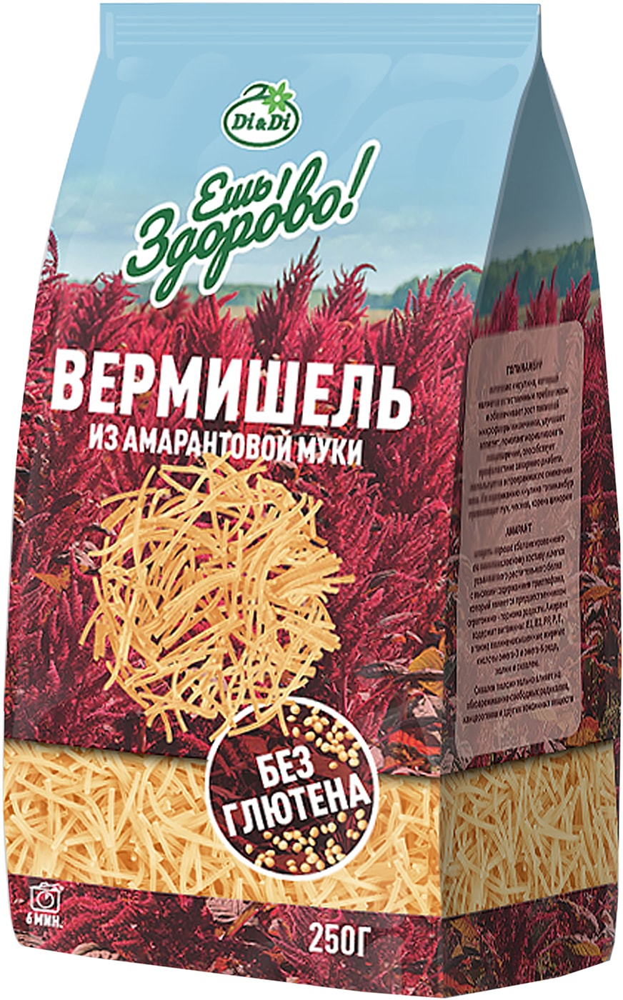 Изображение товара Макароны Di&Di Вермишель из амарантовой муки 250г