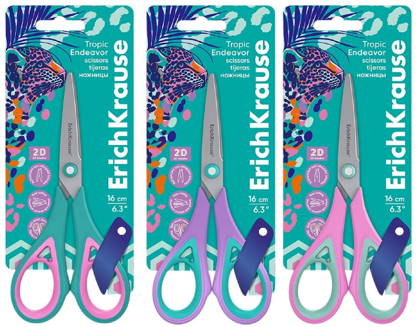 Изображение товара Ножницы ErichKrause Endeavor Tropical 16см в ассортименте