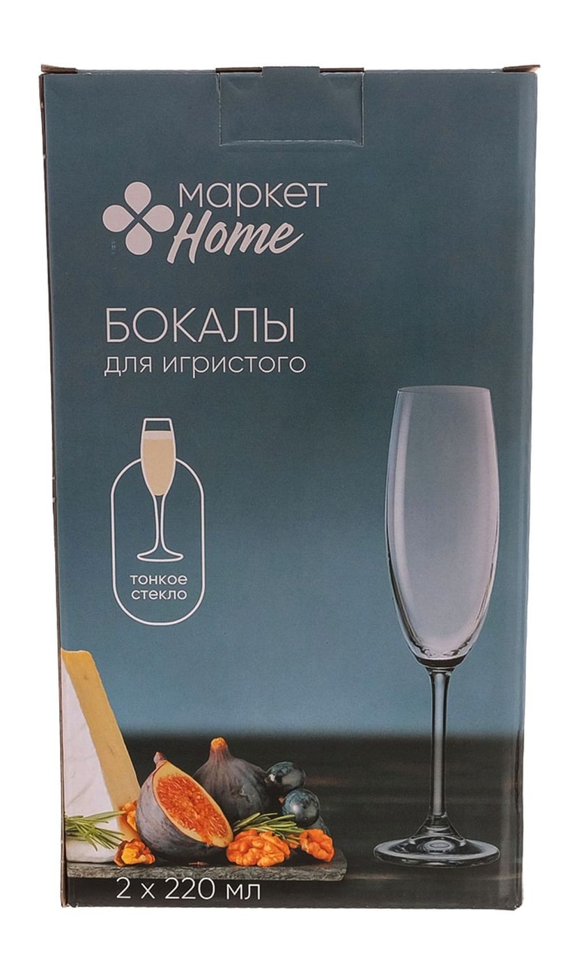 Изображение товара Набор бокалов Маркет Home для игристого 2шт 220мл