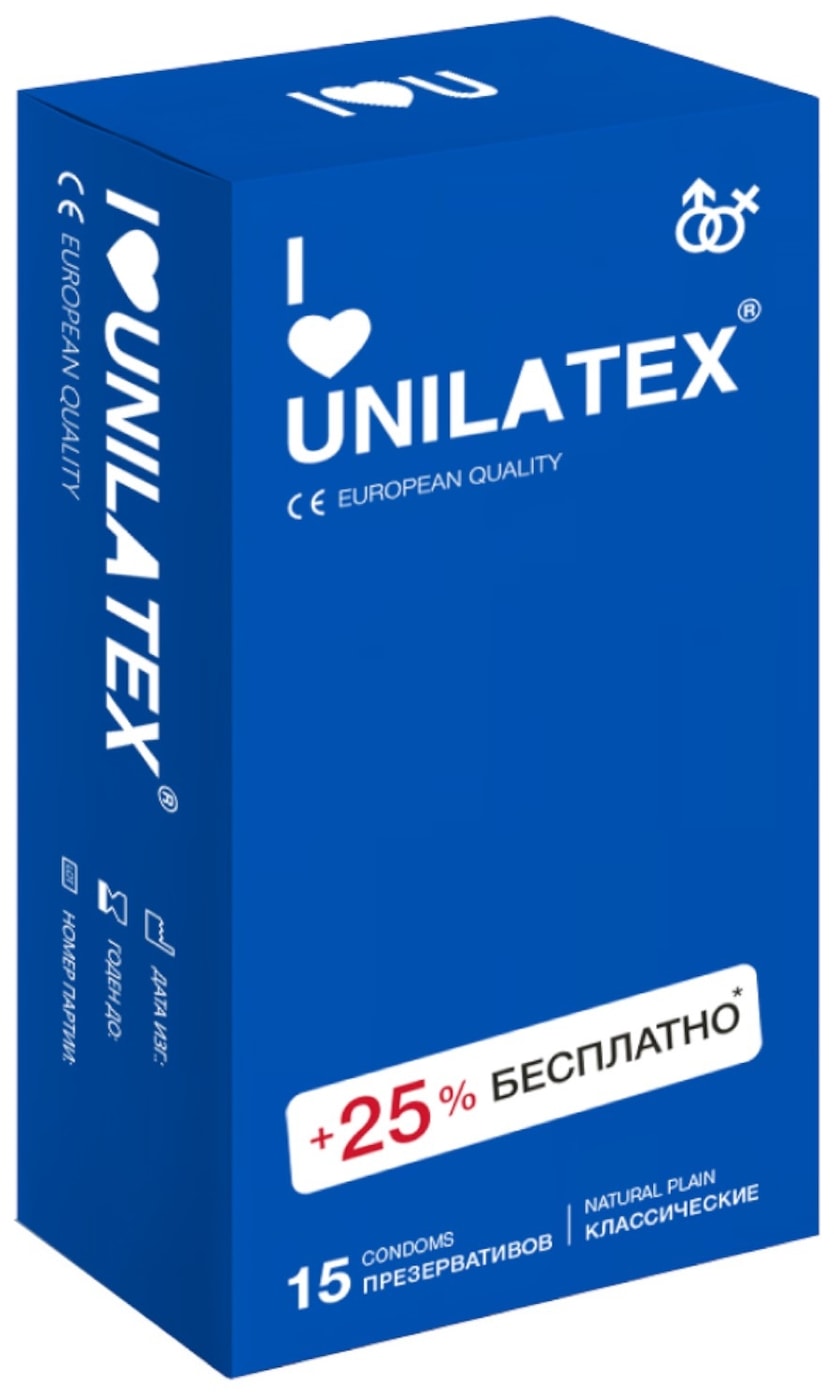 Изображение товара Презервативы Unilatex Natural Plain 12шт + 3шт