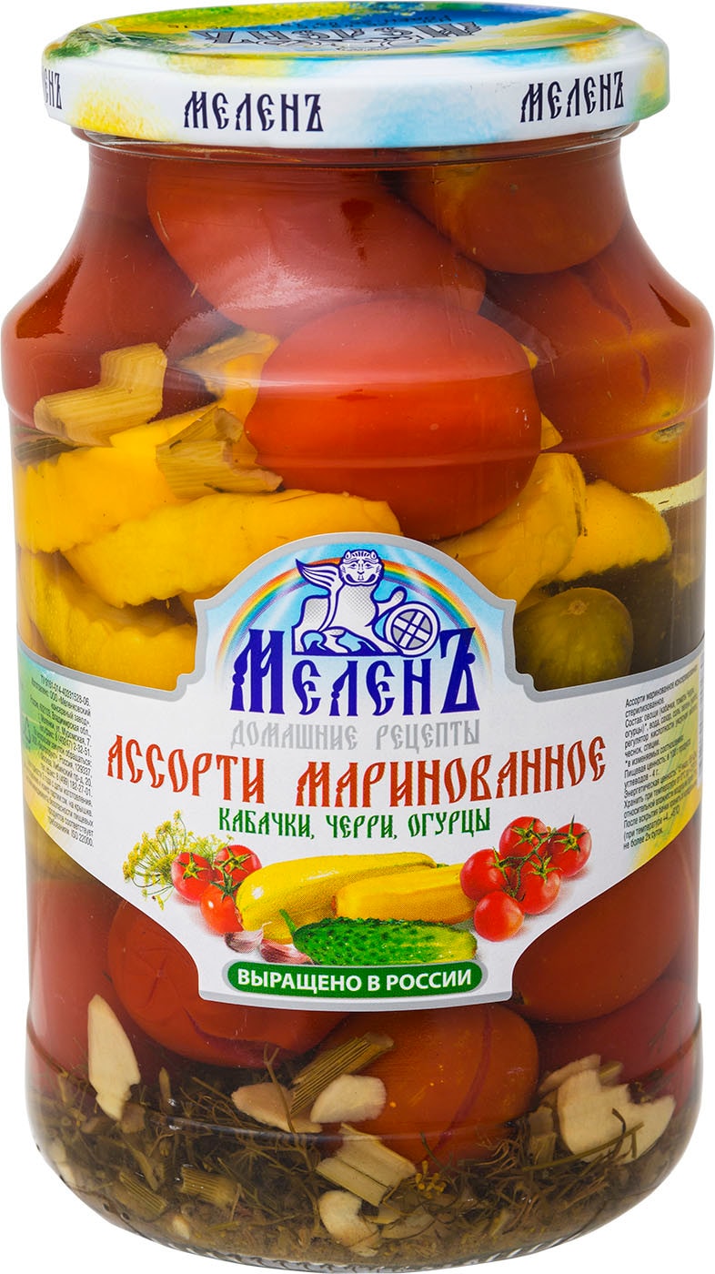 Изображение товара Ассорти Меленъ Кабачки черри огурцы 900г