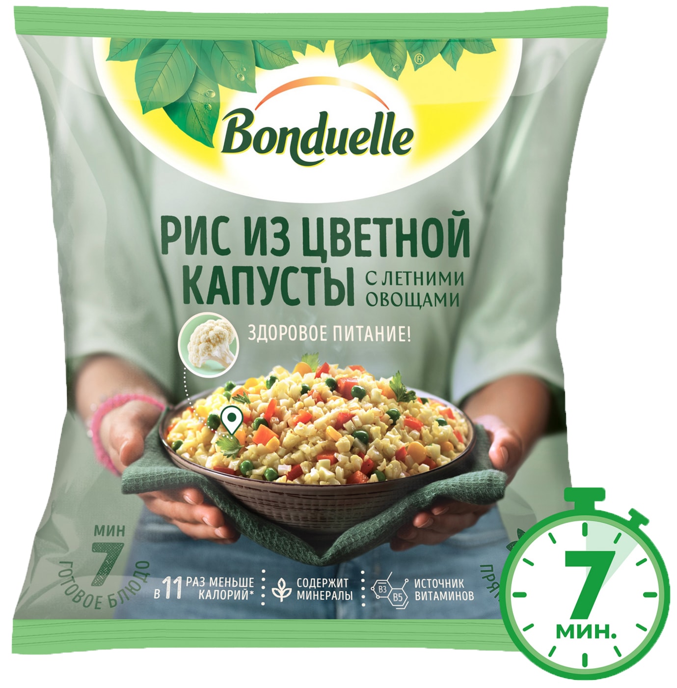Изображение товара Смесь овощная Bonduelle Рис из цветной капусты с летними овощами быстрозамороженная 400г