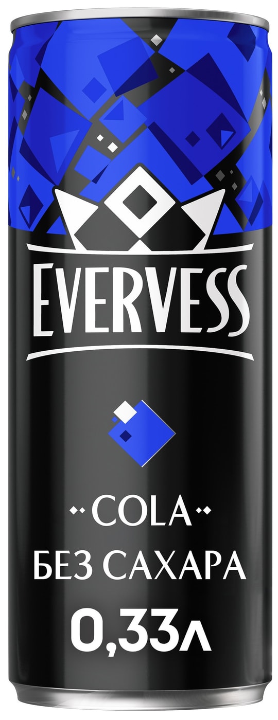 Изображение товара Evervess Cola Zero Sugar 330мл - низкокалорийная газировка без сахара
