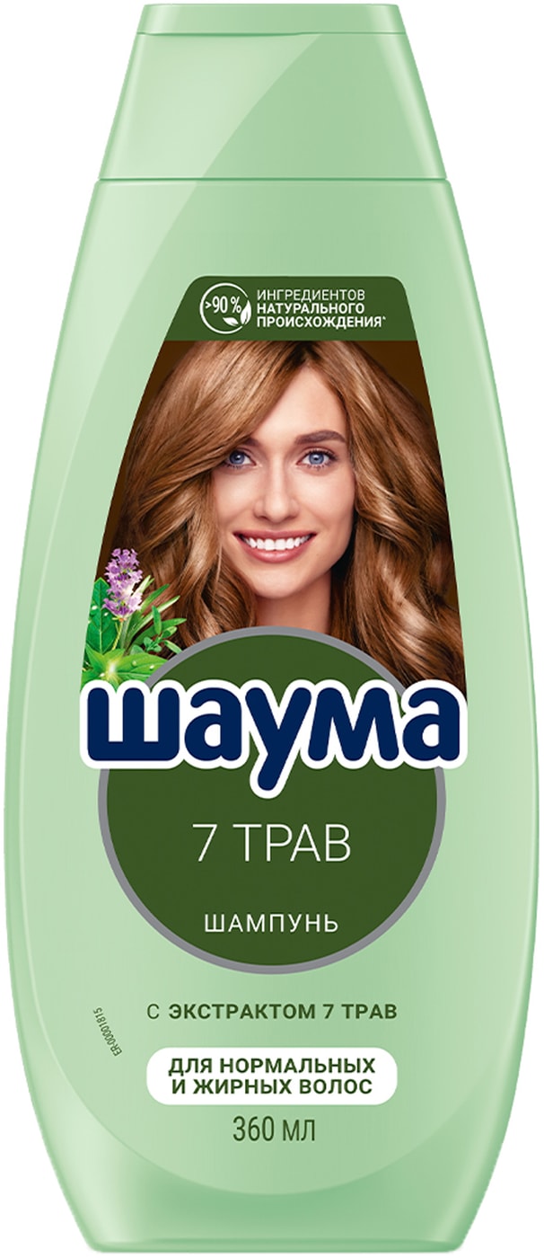 Изображение товара Шампунь Шаума 7 Трав для нормальных и жирных волос 360 мл