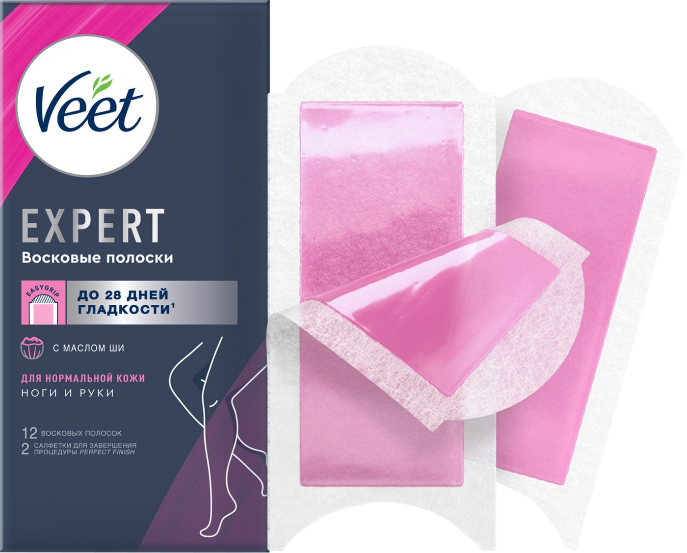 Изображение товара Восковые полоски Veet Expert для нормальной кожи, 12 шт с маслом ши
