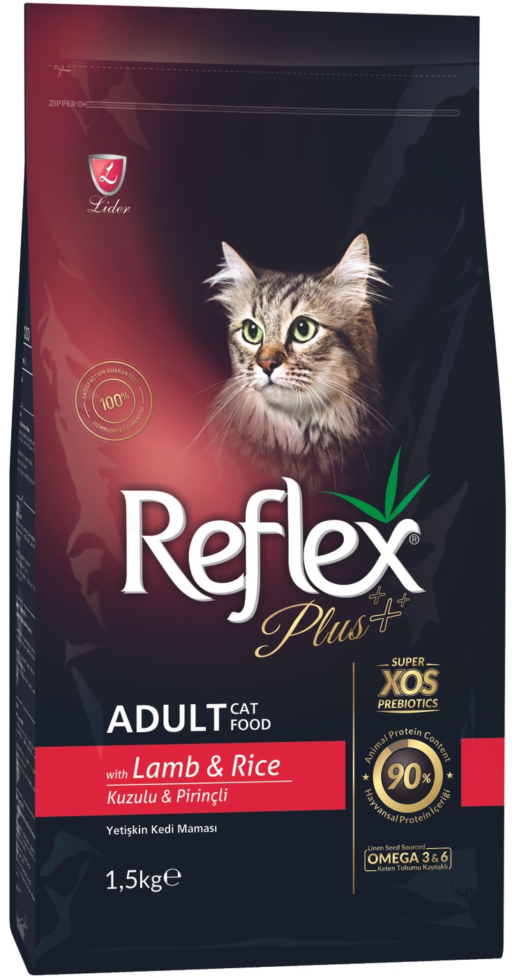 Изображение товара Сухой корм для кошек Reflex Plus Adult с ягненком и рисом 1.5кг
