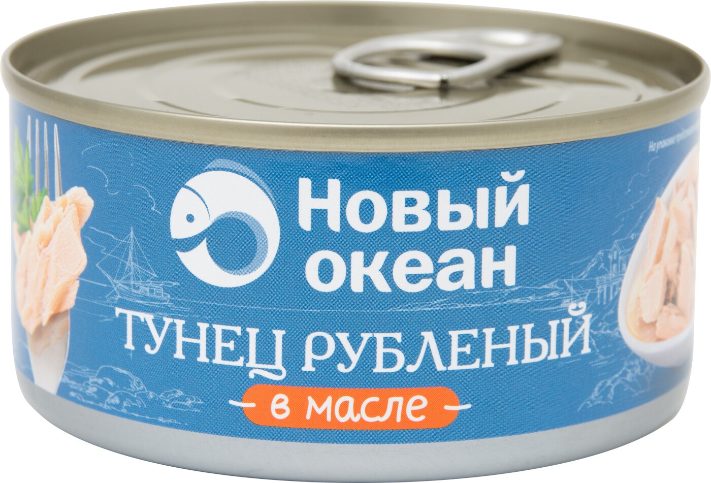 Изображение товара Тунец Новый океан Скипджек рубленый в масле 185г
