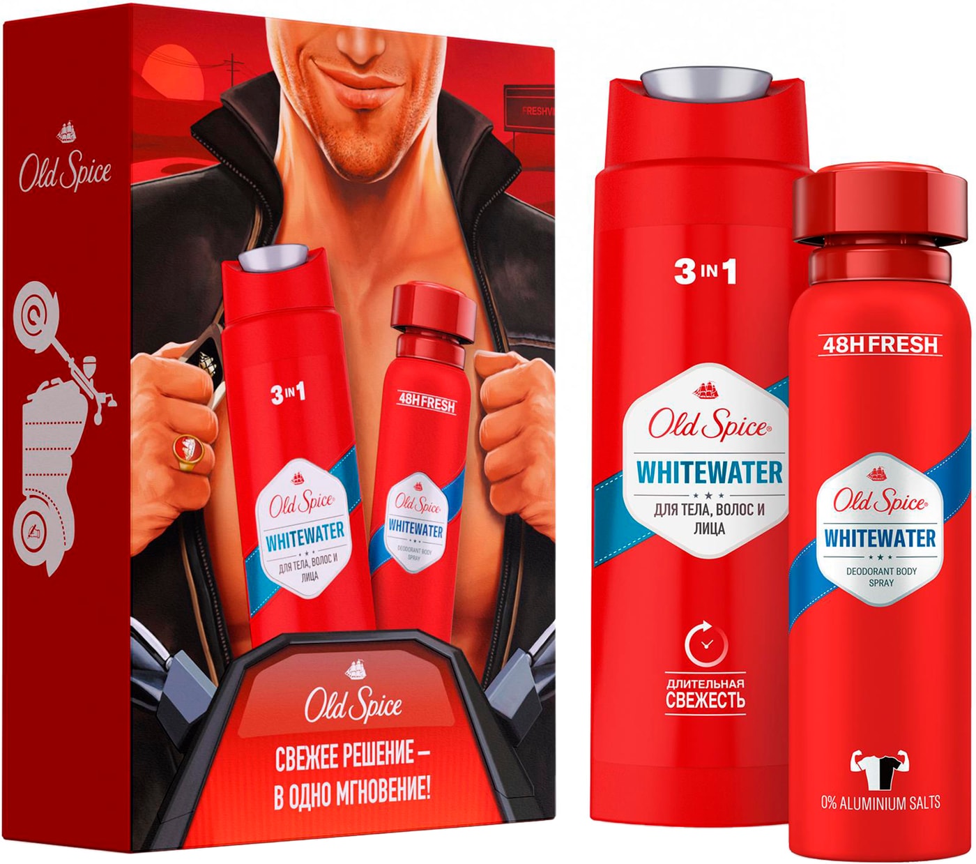 Изображение товара Подарочный набор Old Spice White Water дезодорант 150мл и гель для душа 250мл для мужчин
