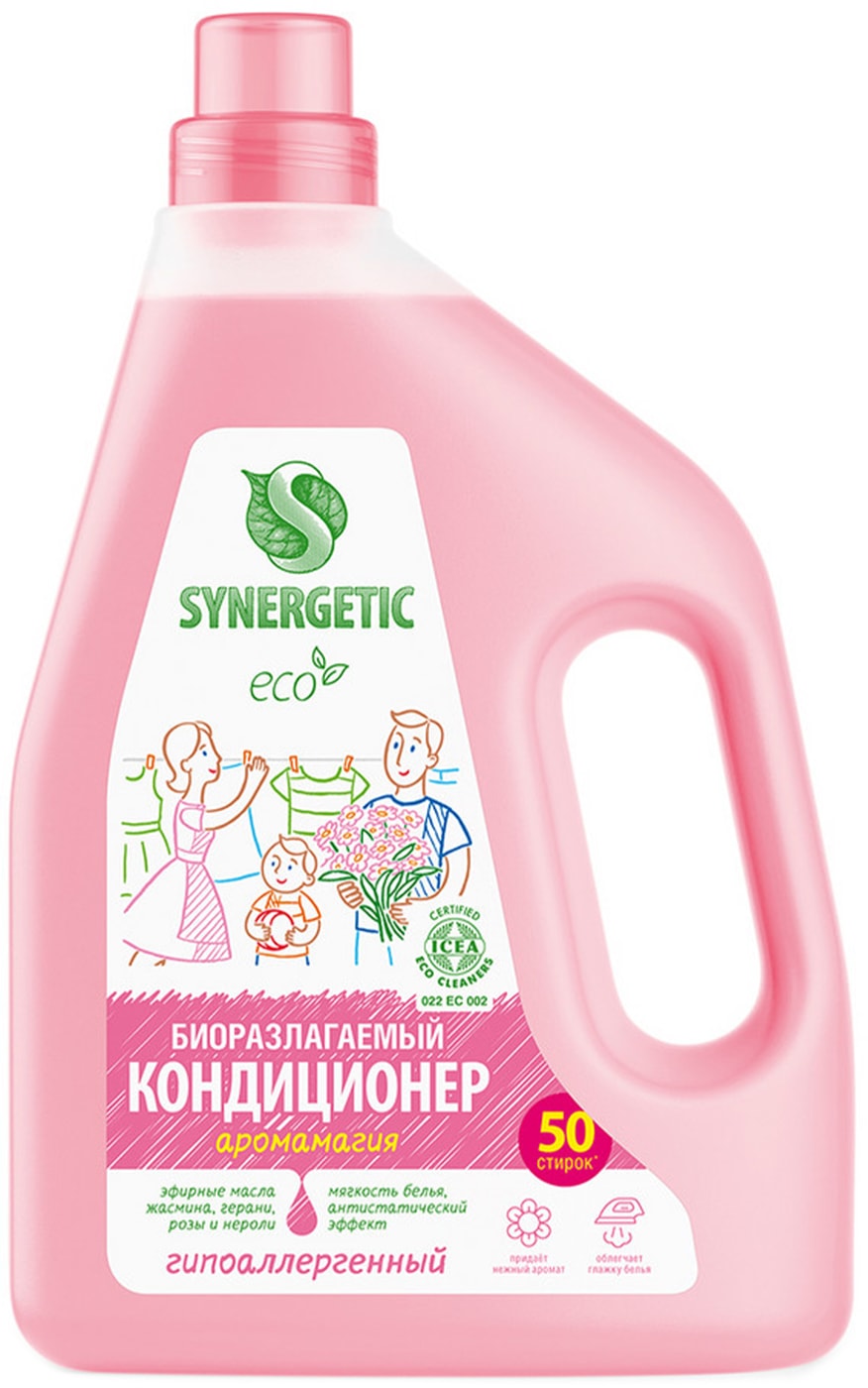 Изображение товара Биоразлагаемый кондиционер-ополаскиватель для белья SYNERGETIC Аромамагия 1.5л