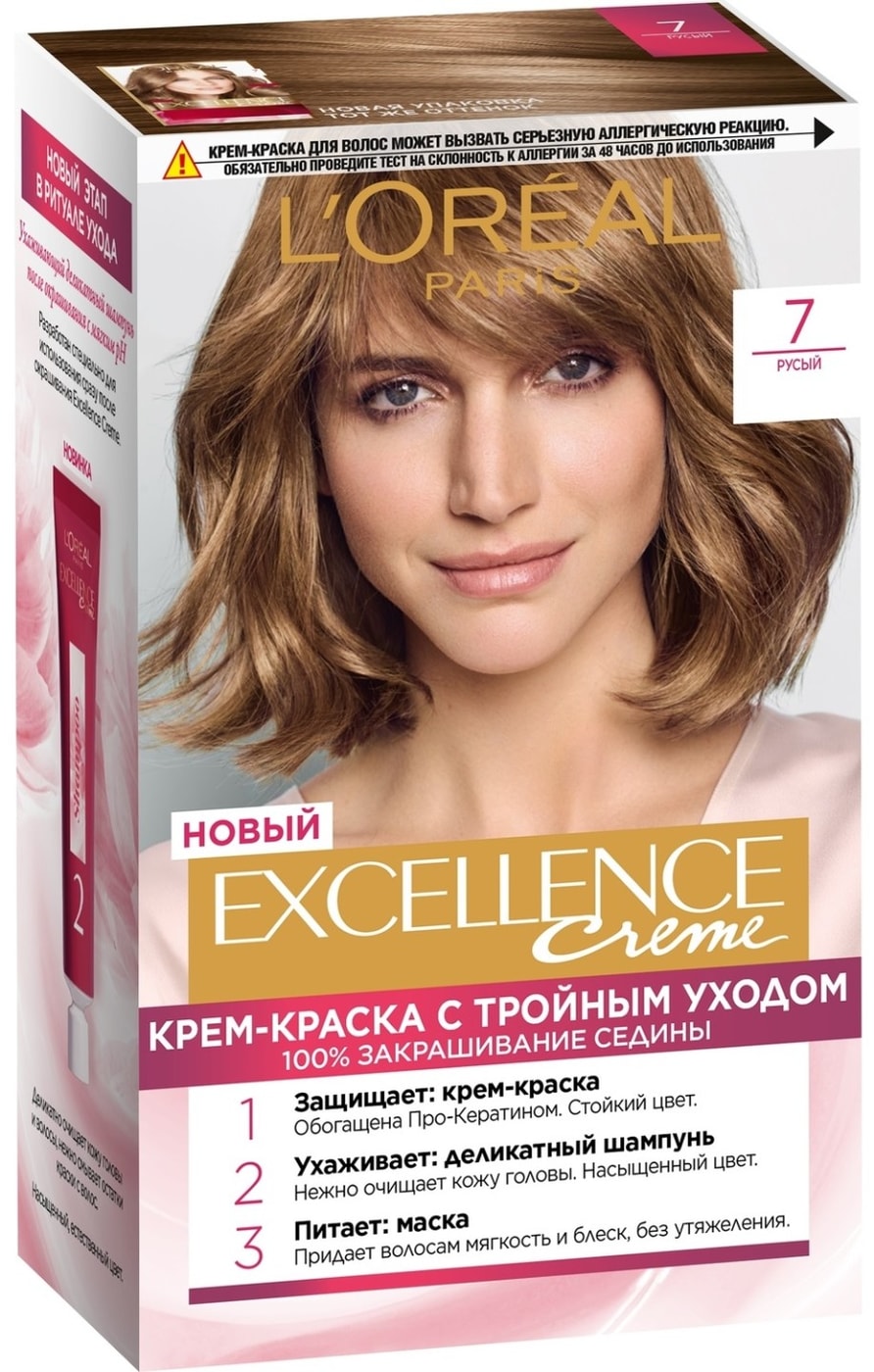 Изображение товара Крем-краска для волос Loreal Paris Excellence creme 7 Русый стойкое окрашивание