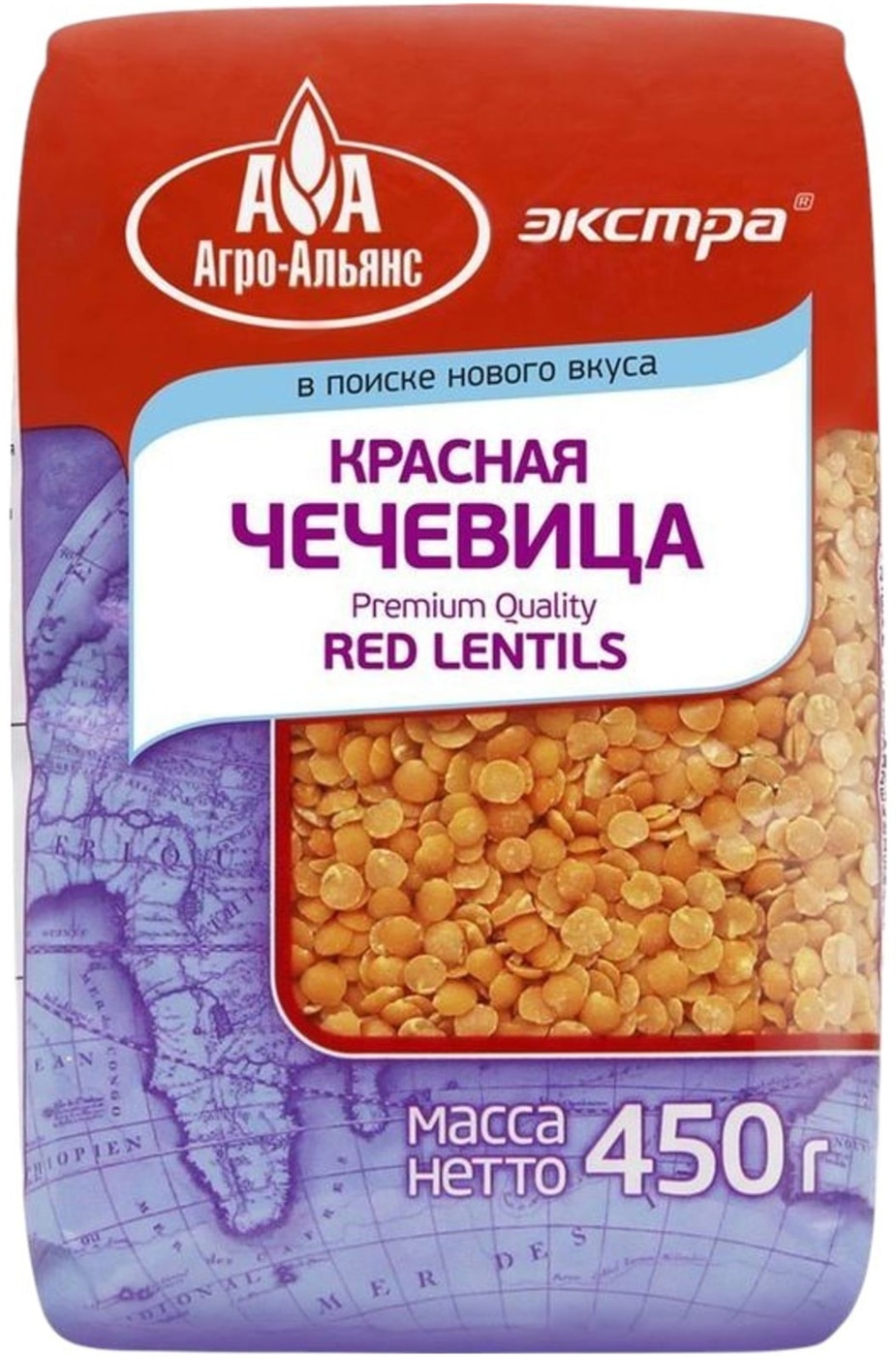 Изображение товара Чечевица Агро-Альянс красная 450g - Питательный белок