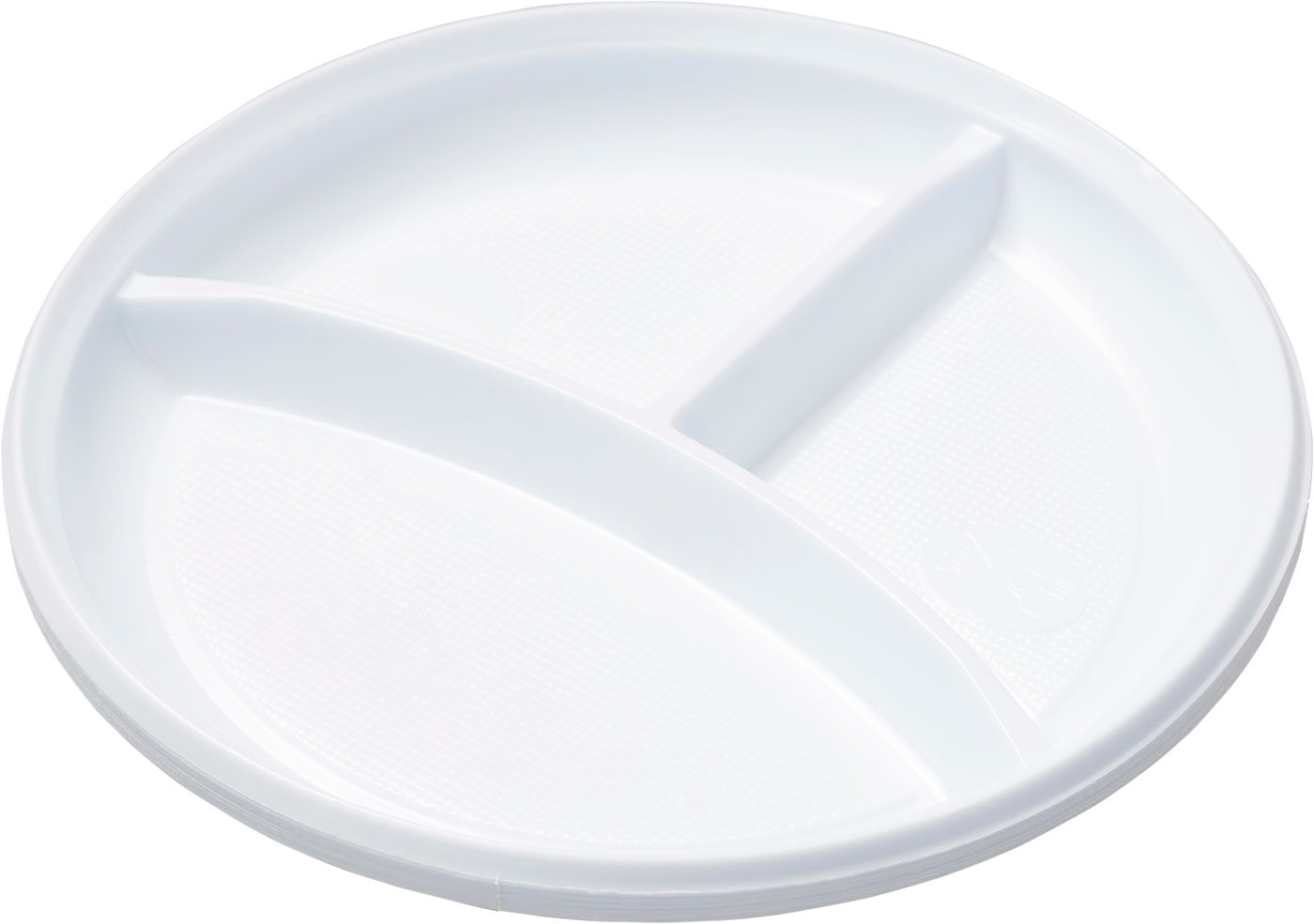 Изображение товара Тарелки одноразовые ПРОСТО трехсекционные белые 20.5см 12шт