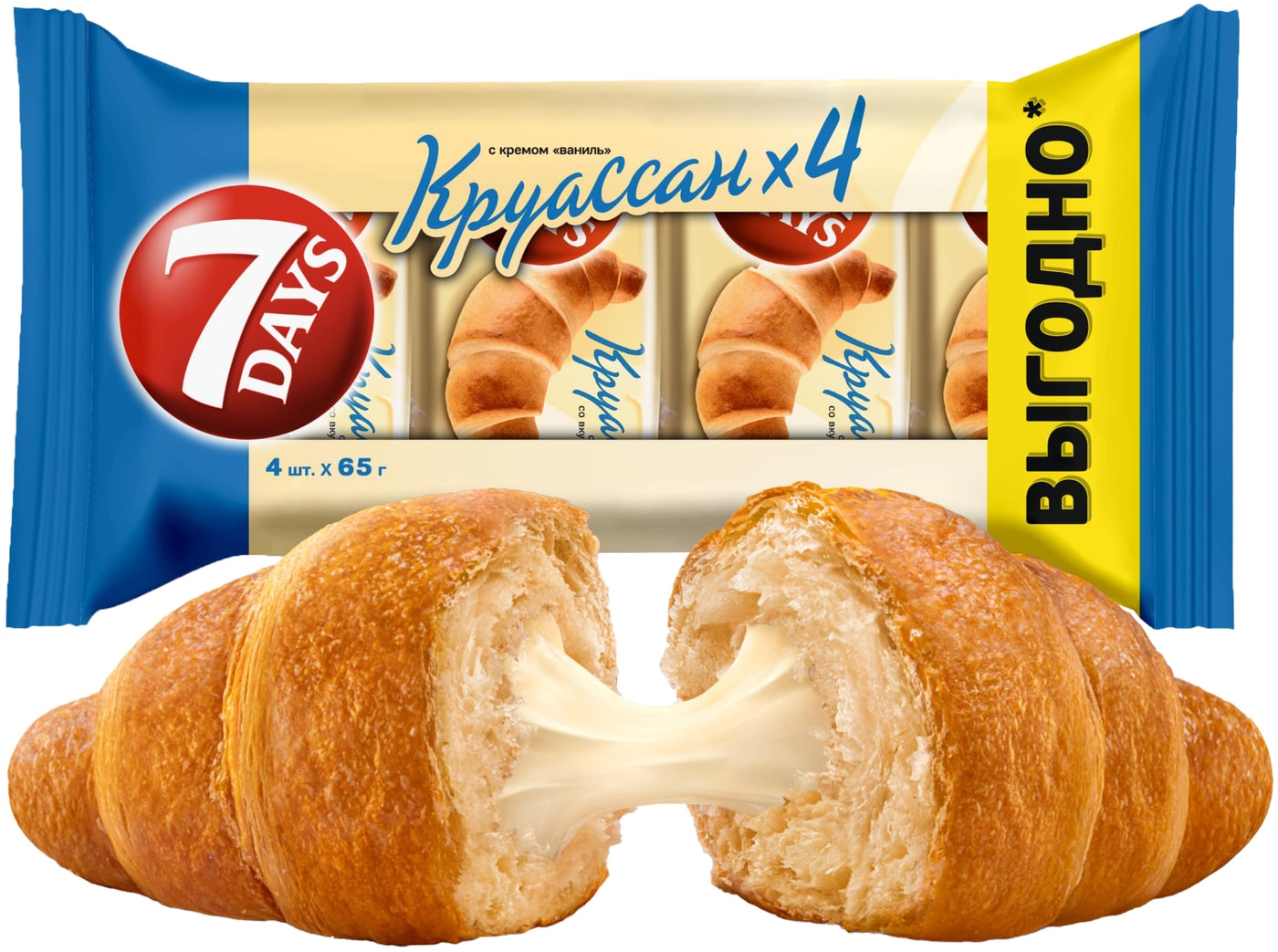 Изображение товара Круассан 7 Days с кремом Ваниль 4шт*65г 