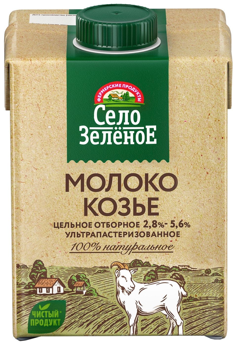 Изображение товара Молоко Село Зеленое Козье ультрапастеризованное 2.8-5.6% 487мл