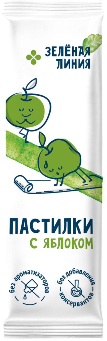 Изображение товара Пастилки Зеленая линия фруктовые Яблоко 27г