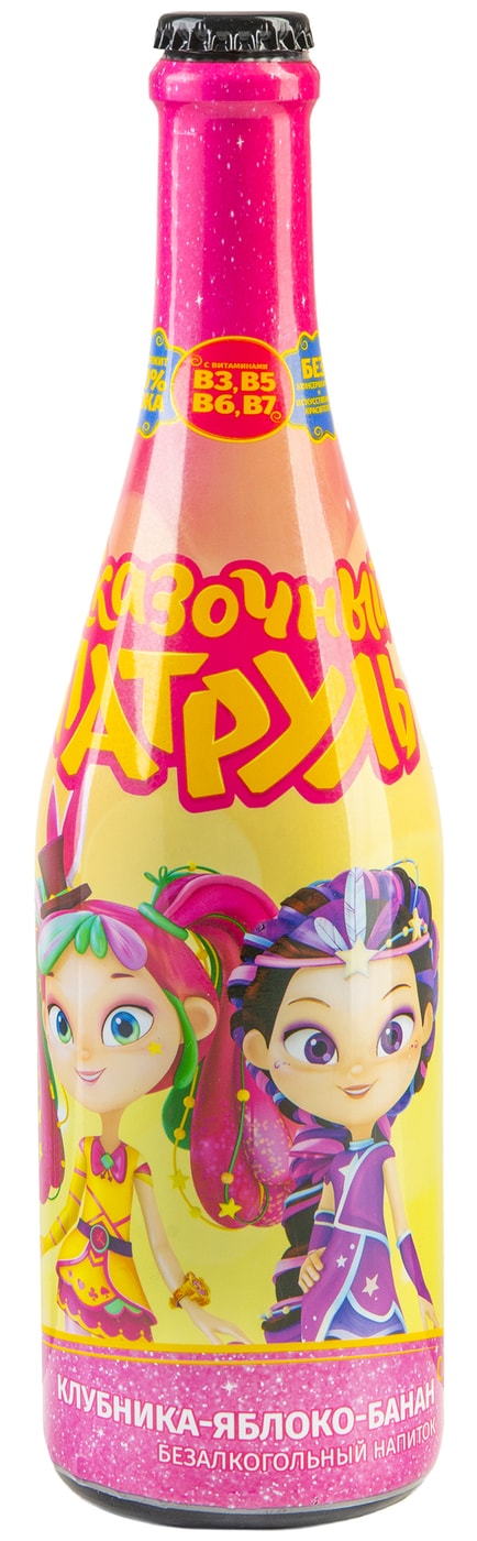 Изображение товара Напиток МиМиМишки с соком клубника яблоко банан 750мл газированный натуральный вкус