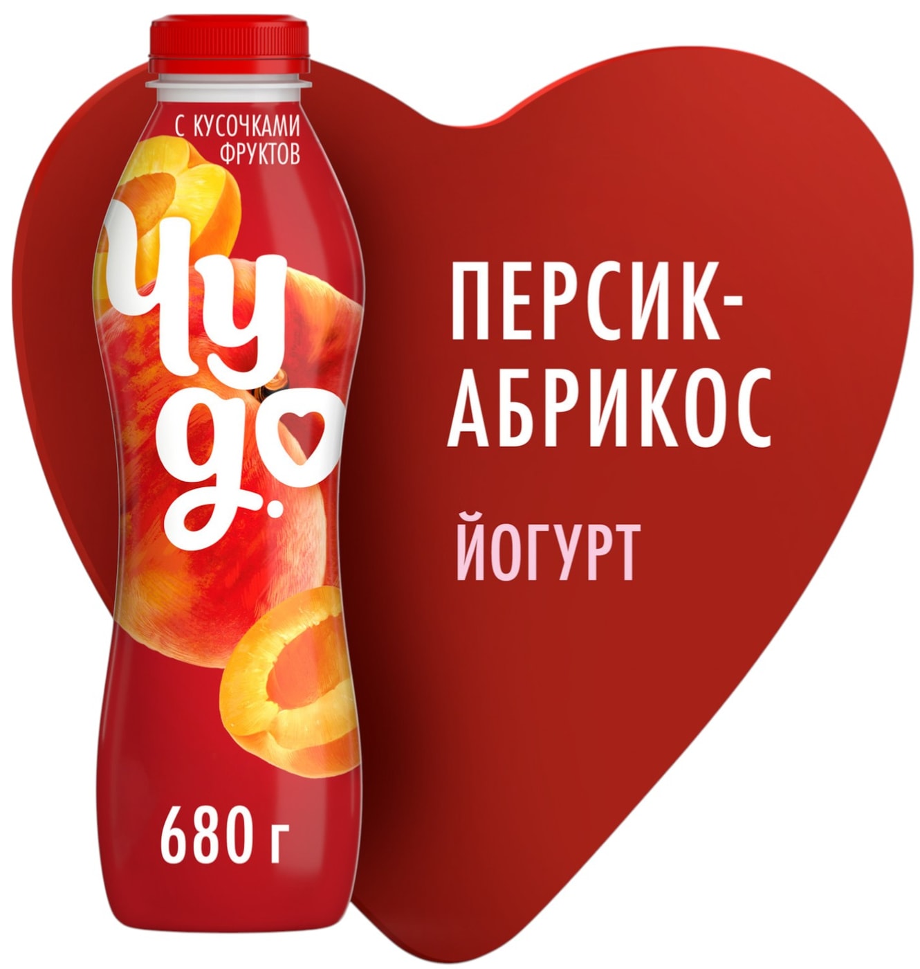 Изображение товара Йогурт питьевой Чудо Персик-Абрикос 1.9% 680г