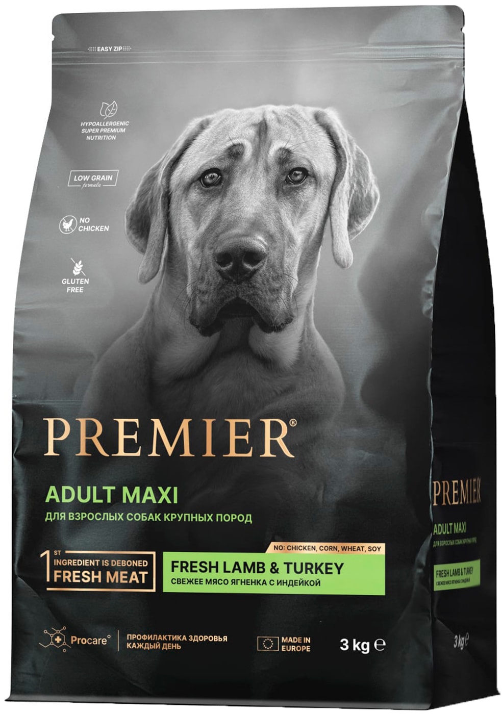 Изображение товара Сухой корм Premier Lamb&Turkey Adult Maxi — без курицы и глютена, для крупных пород