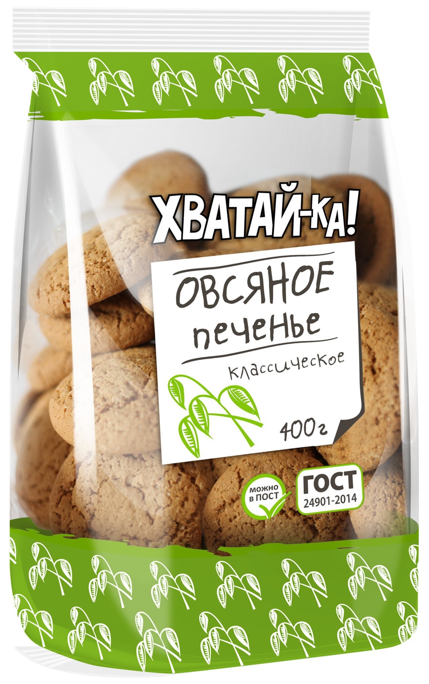 Изображение товара Печенье Хватай-ка Овсяное Классическое 400г