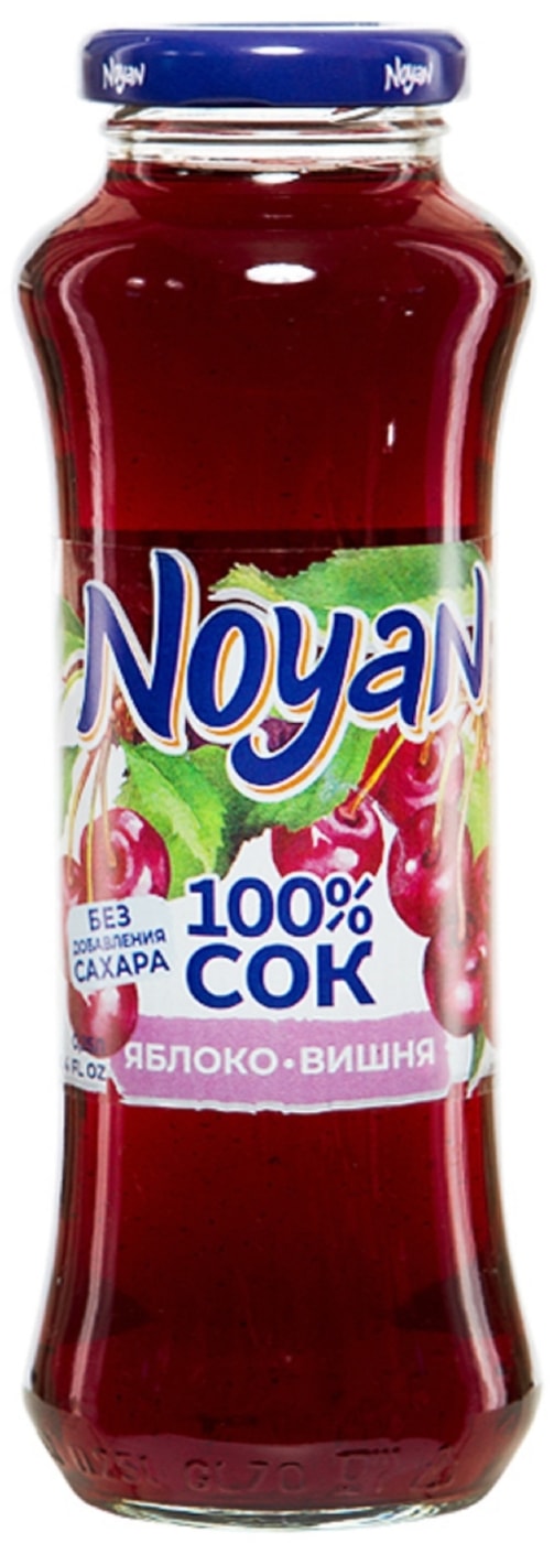 Изображение товара Сок Noyan Яблоко-Вишня 250 мл натуральный напиток в стеклянной бутылке
