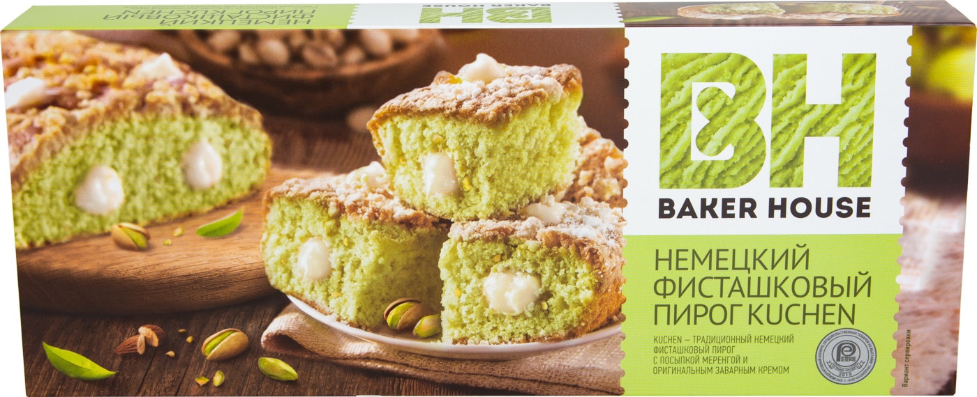Изображение товара Пирог Baker House Kuchen Немецкий фисташковый 350г