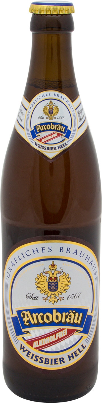 Изображение товара Пиво Arcobräu Weissbier Hell светлое безалкогольное 0.4% 0.5л