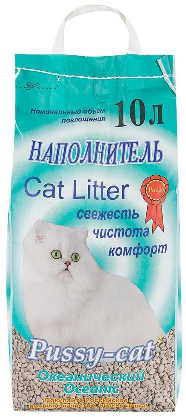 Изображение товара Наполнитель для кошачьего туалета Pussy-Cat Океанический впитывающий 10л
