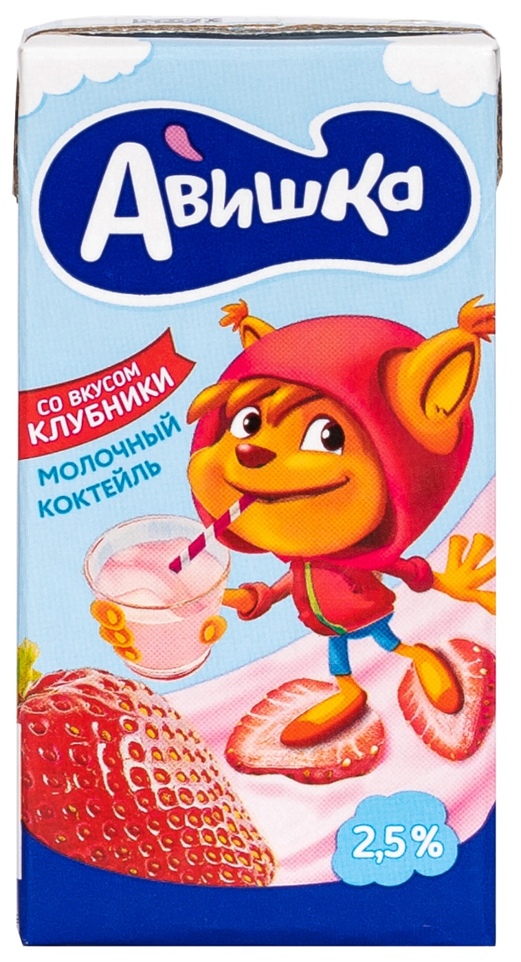 Изображение товара Коктейль молочный Авишка Клубника 2.5% 0.2л