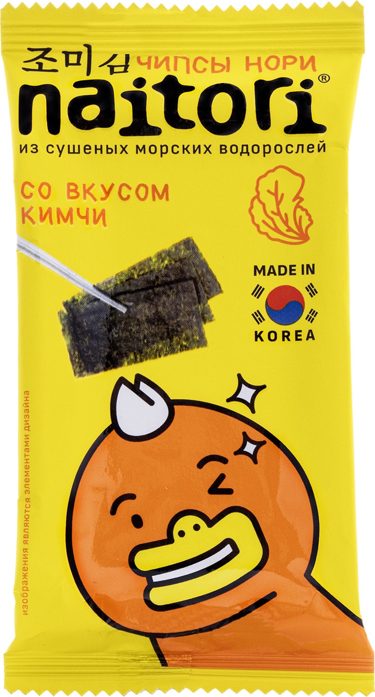 Изображение товара Чипсы Naitori Нори с кимчи 3г водоросли вкус пряный корейский оригинал