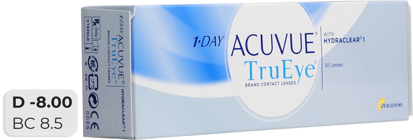 Изображение товара Контактные линзы Acuvue TruEye с HydraClear однодневные -8.00 30 шт