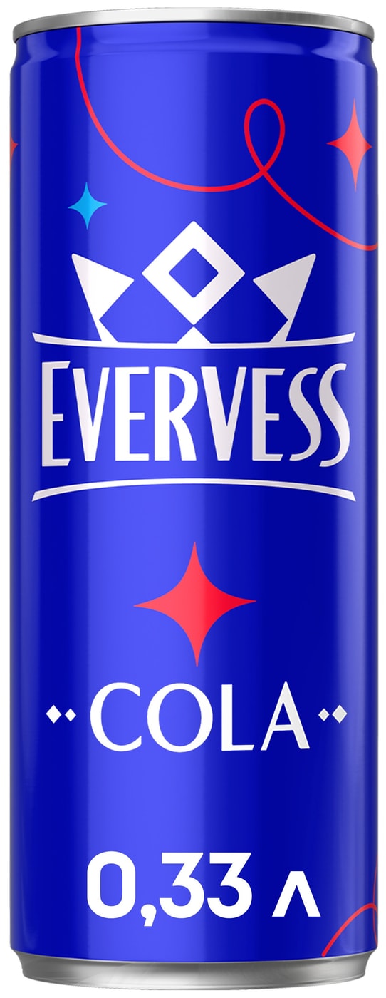 Изображение товара Evervess Cola газированный напиток в алюминиевой банке 0,33 л