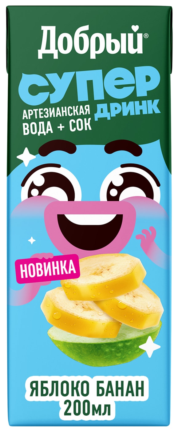 Изображение товара Напиток сокосодержащий Добрый Active Kid из яблок и бананов 200мл
