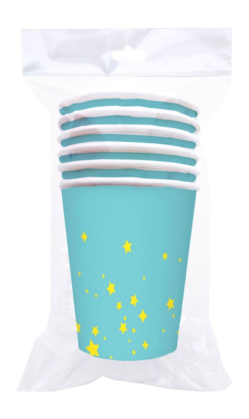 Изображение товара Стаканы Маркет Home 6 шт голубые картонные одноразовые