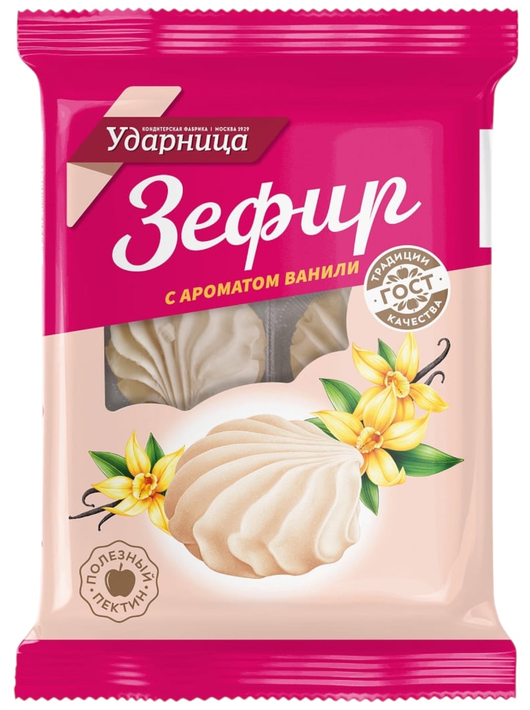 Изображение товара Зефир Ударница Новый с ароматом ванили 160г